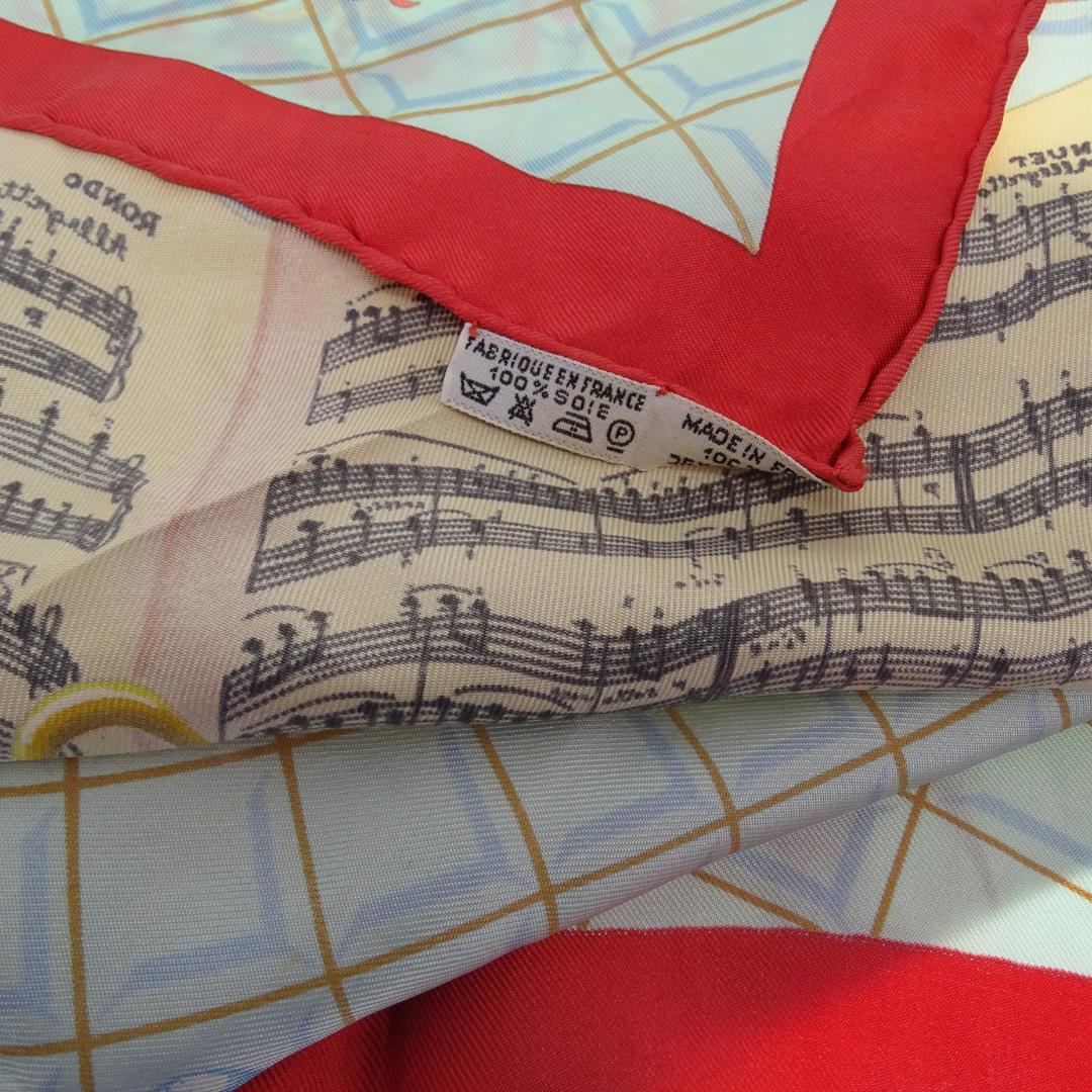 Hermes 100% Silk Wolfgang Amadeus Mozart 90cm Scarf