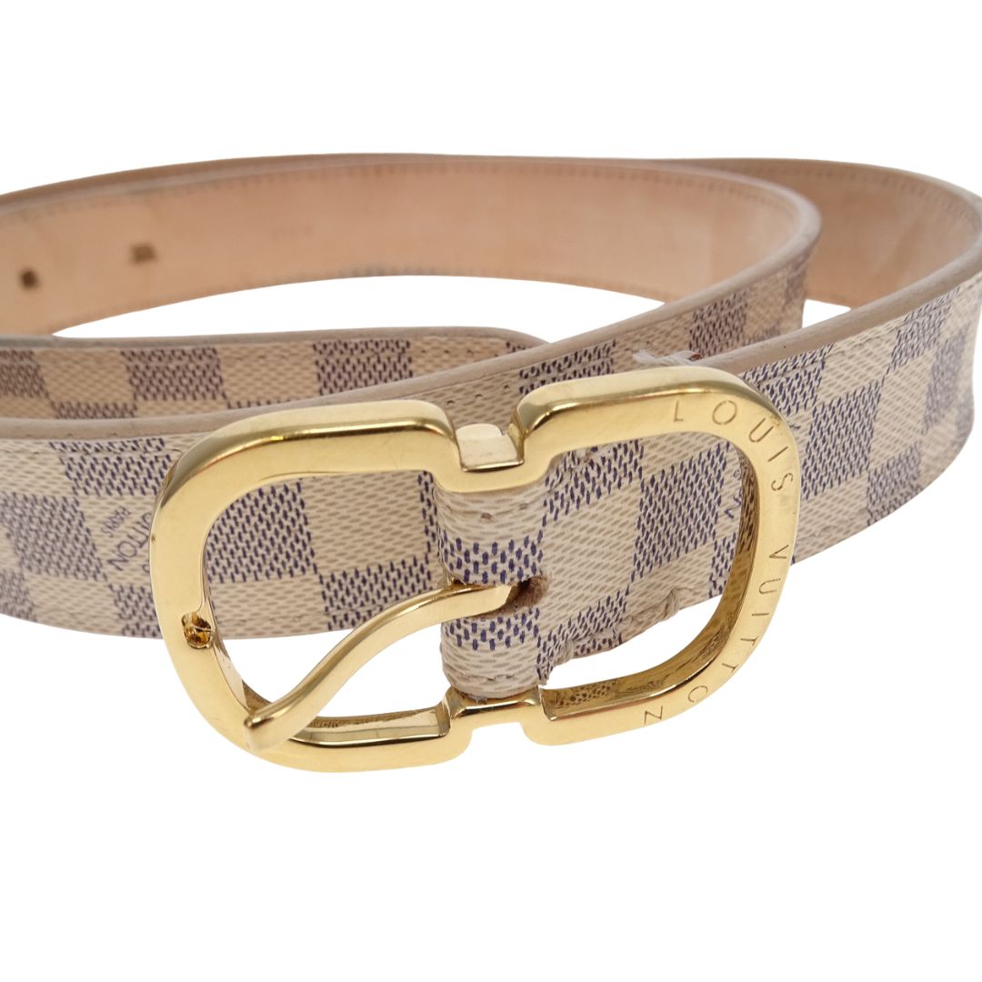 Louis Vuitton Mini Belt 25mm Damier Azur (80)