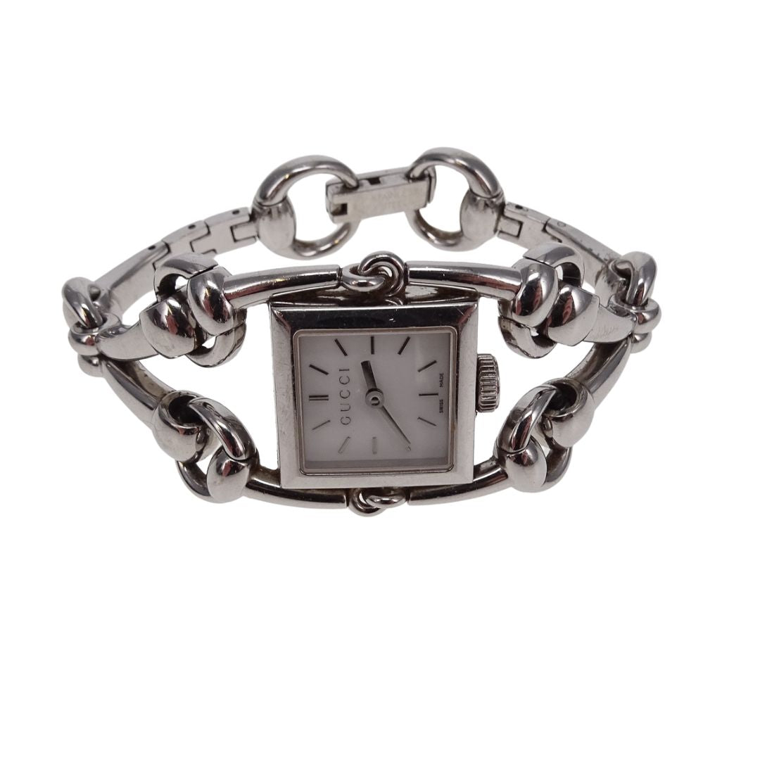 Gucci Horsebit Bracelet MOP Watch Silver