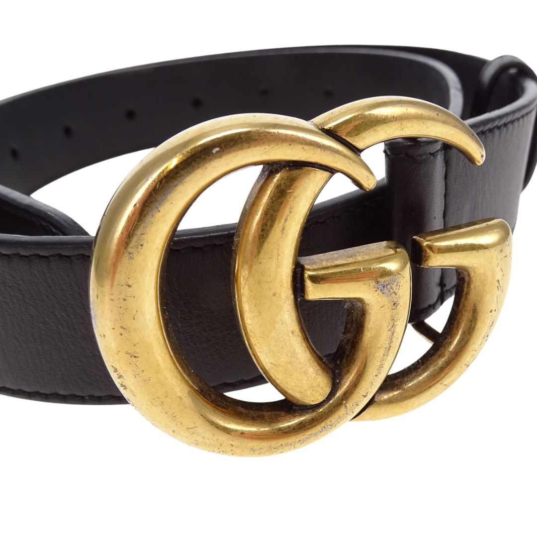 Gucci 3cm Belt GG Black GHW 80cm