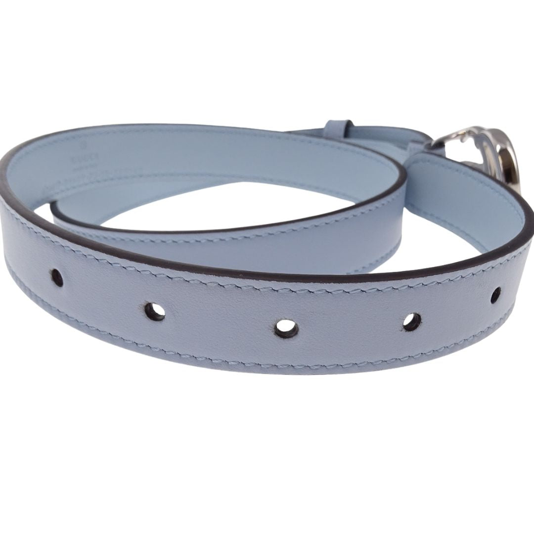 Gucci Belt Thin Baby Blue SHW 75cm