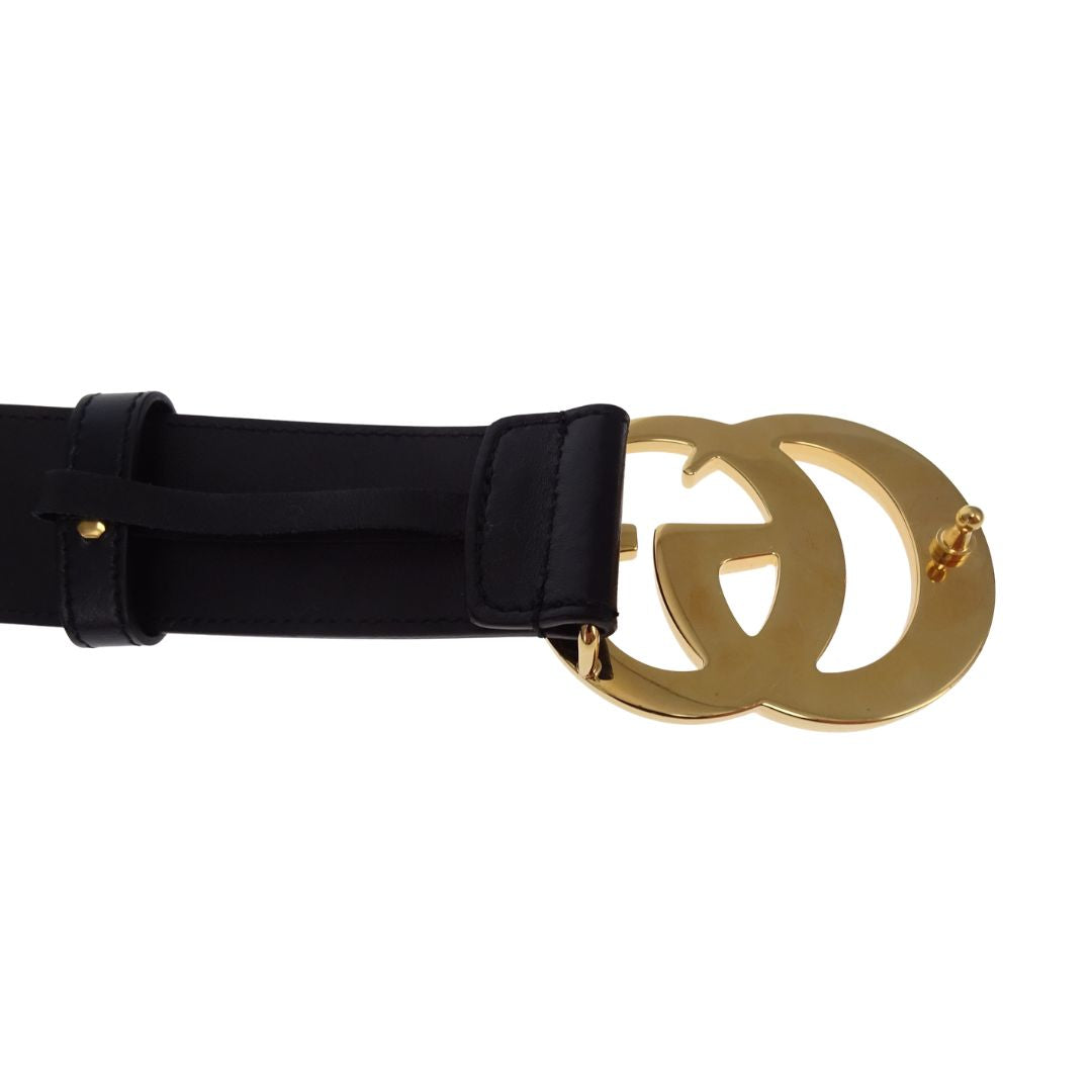 Gucci Marmont GG Wide Leather Belt Black 85/34
