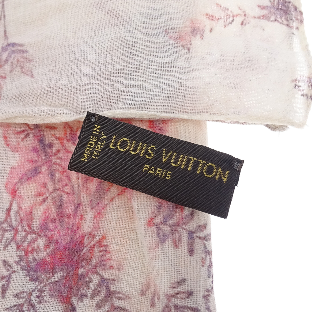 Louis Vuitton Rare Cotton Long Scarf Floral