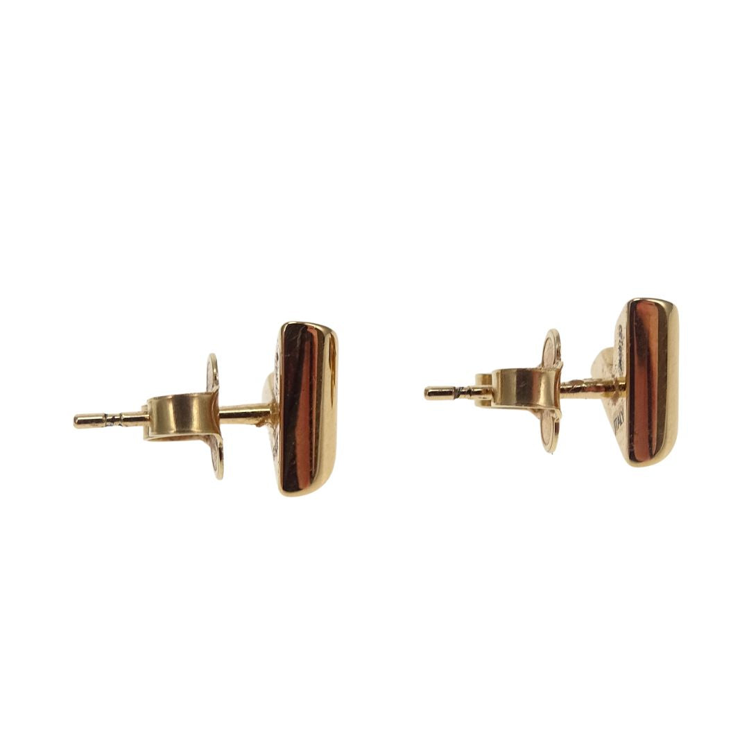 Louis Vuitton Essential V Stud Earrings Goldtone