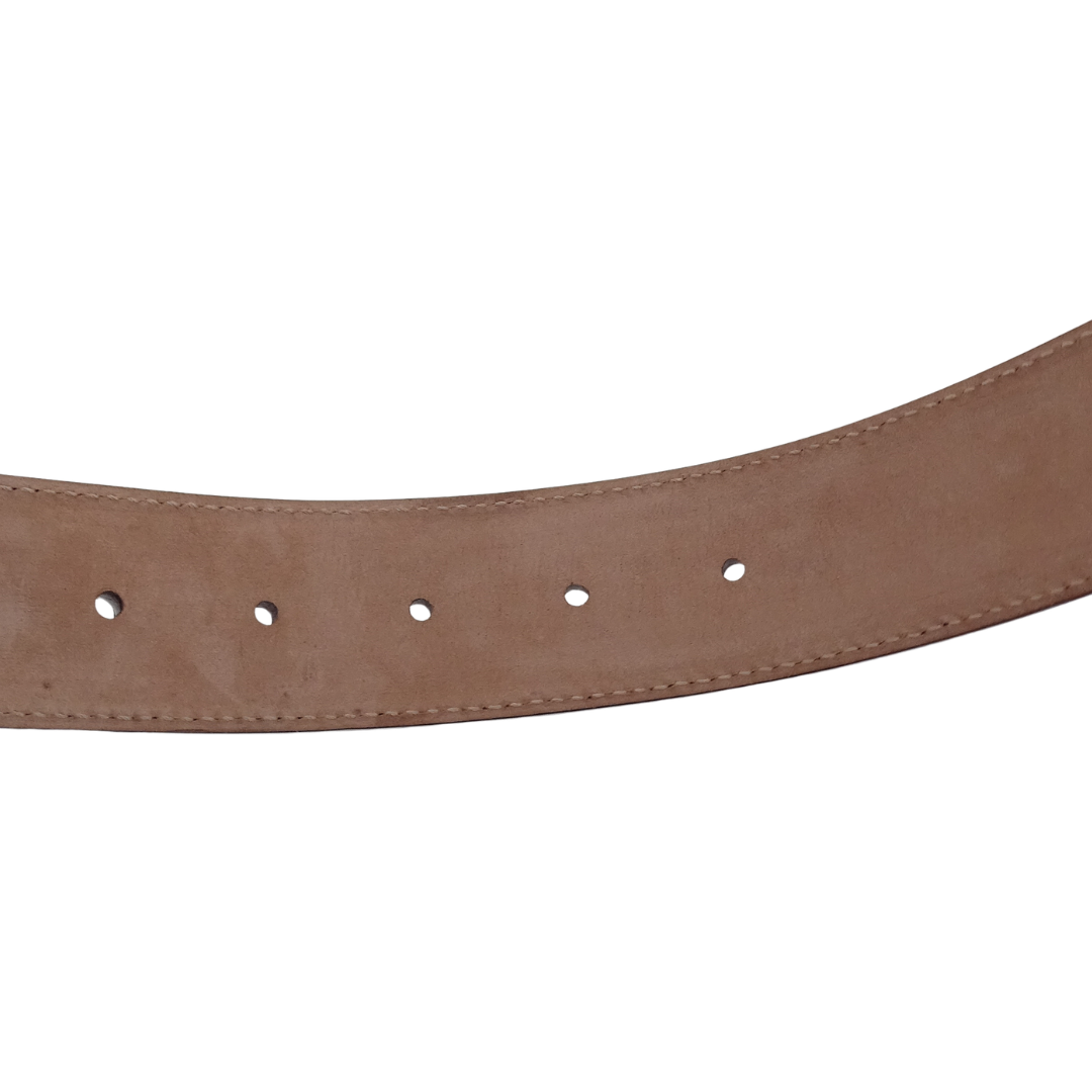 Gucci Interlocking G Gold Buckle Black Belt 80cm