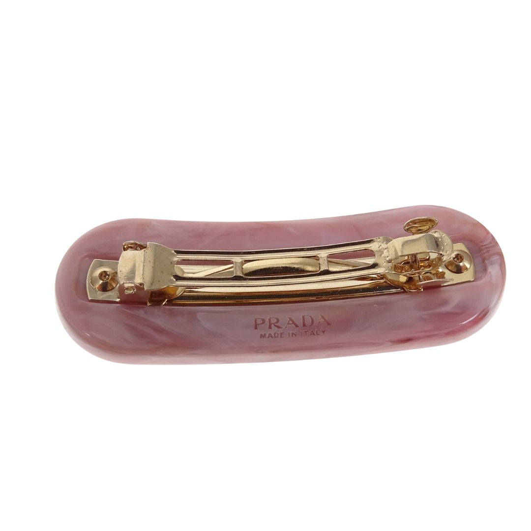 Prada Hair Clip Pink Logo