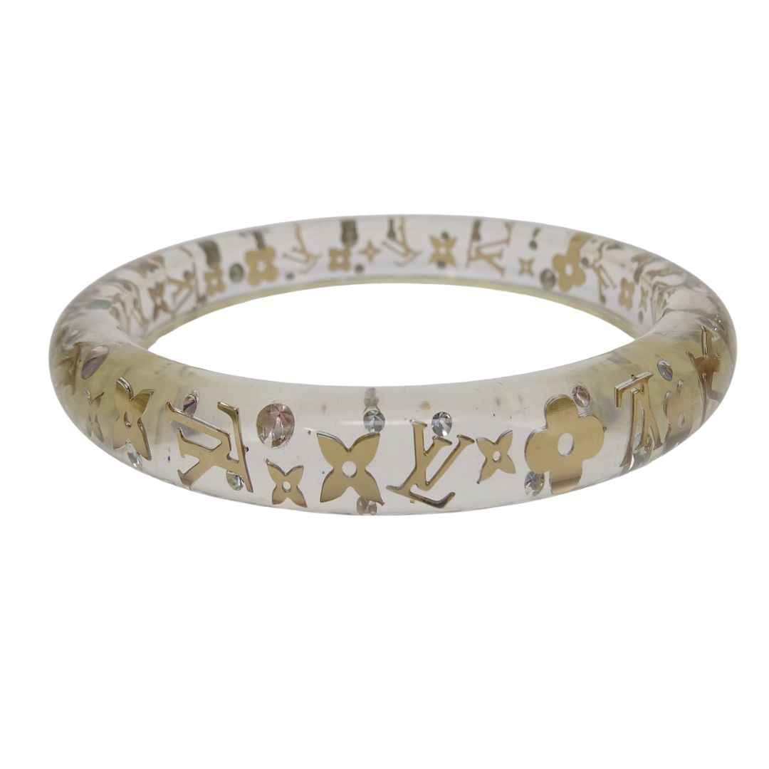 Louis Vuitton Monogram Inclusion Bangle Clear Resin/Gold (S)
