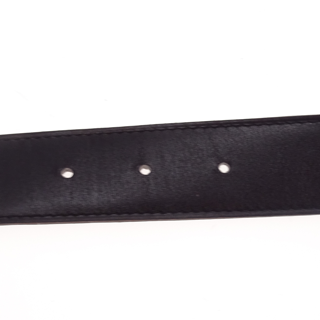 Hermes Swift & Epsom Reversible Belt With Palladium H Buckle Gold & Black 90cm 2004