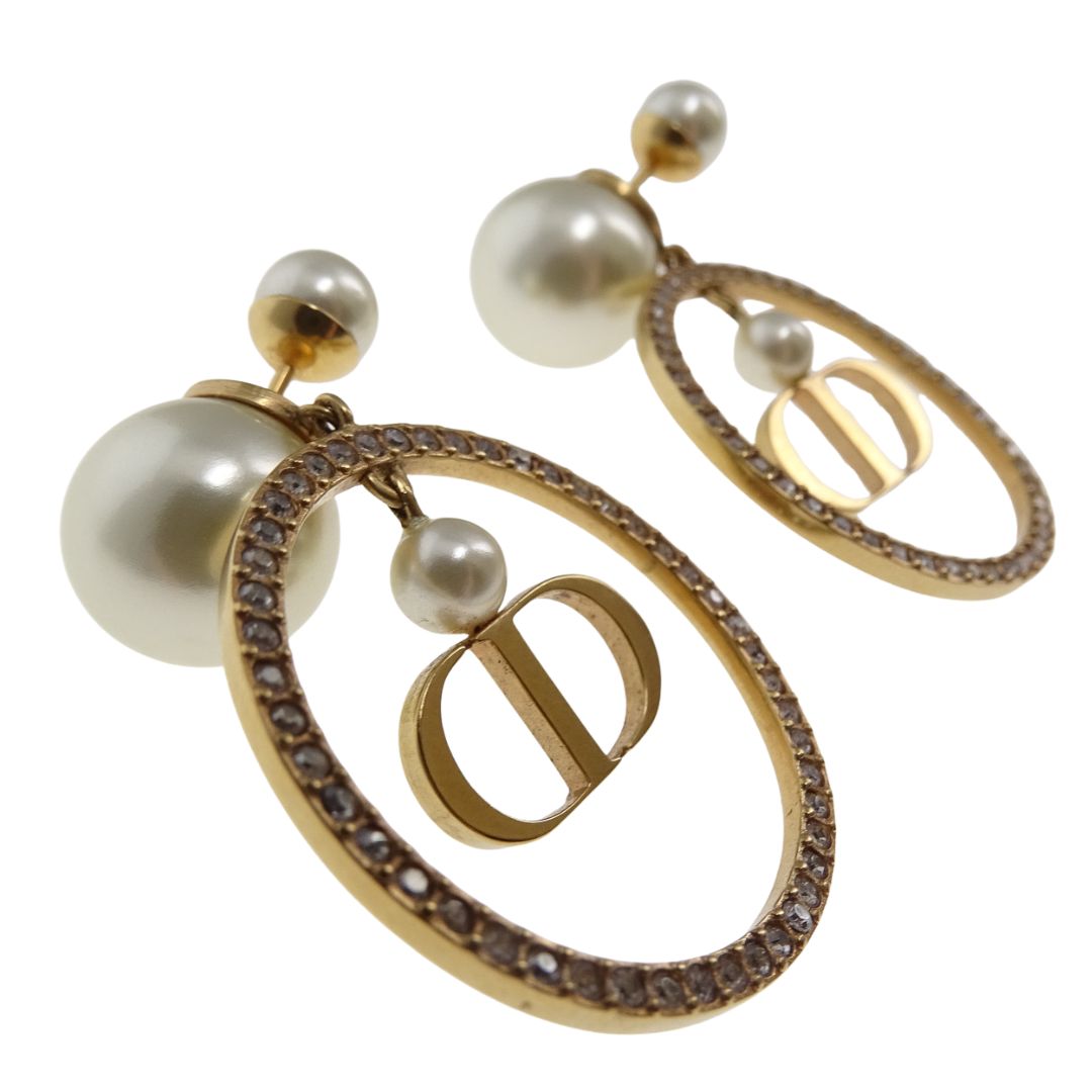 Dior Tribales Pearl Hoop CD Earrings