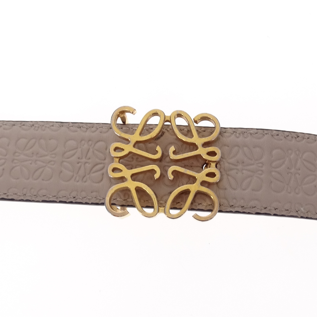 Loewe Anagram Belt Beige With Gold Buckle 90/36