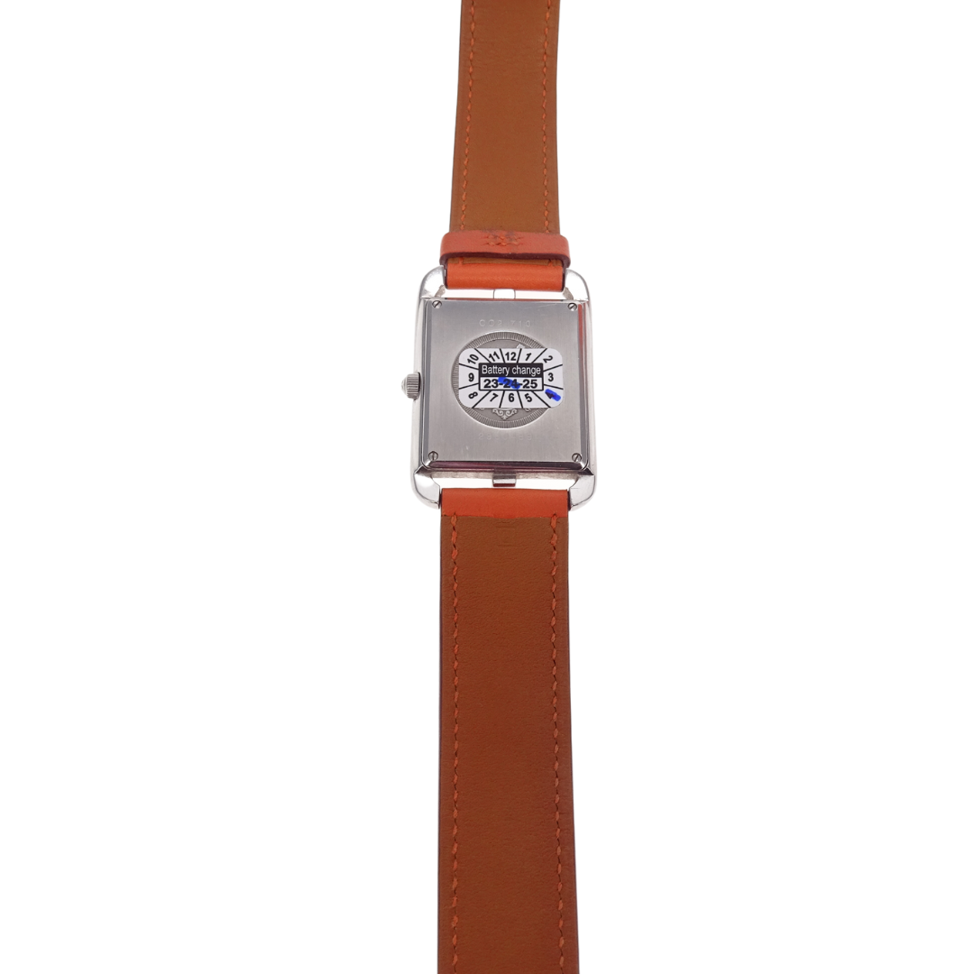 Hermes Cape Cod Watch With Orange & Etoupe Extra Strap Small Model 31mm