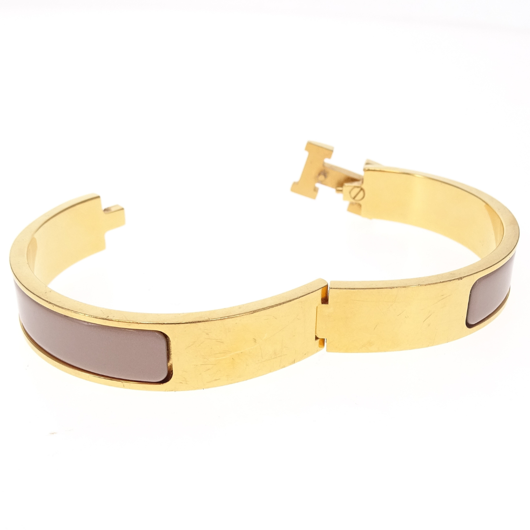 Hermes Clic H Gold and Marron Glace Enamel