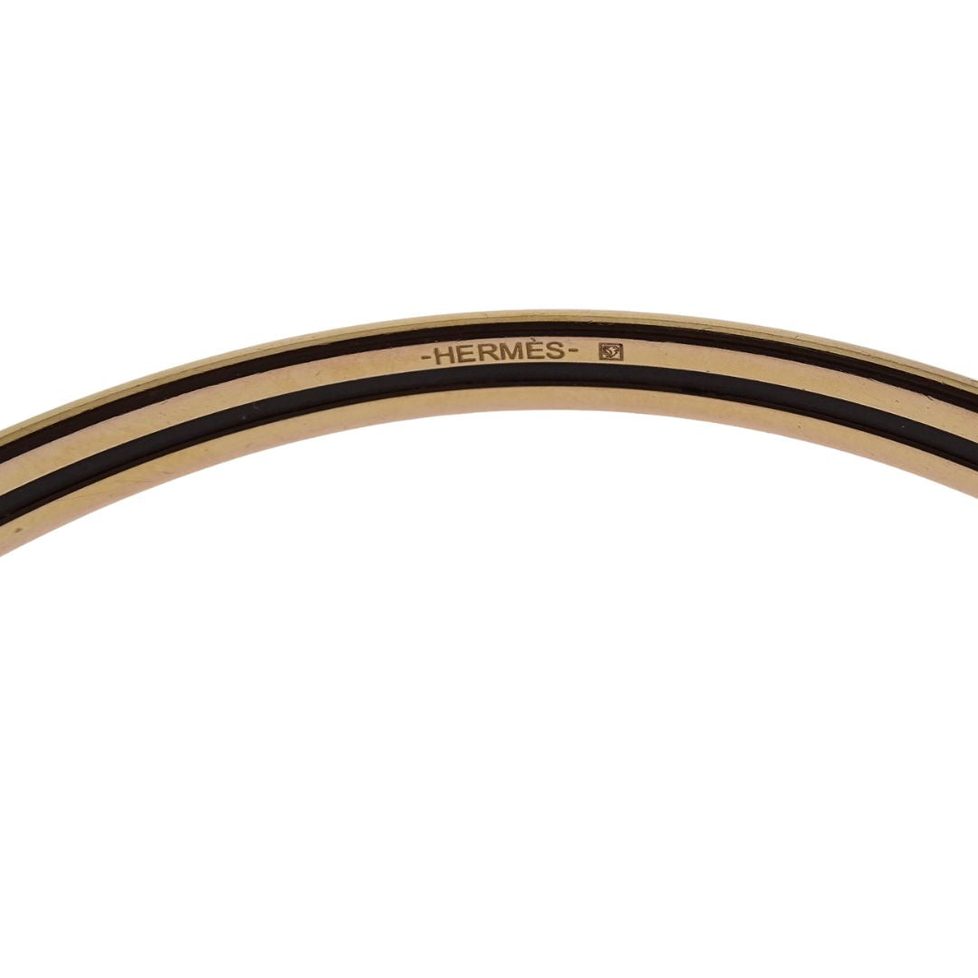 Hermes Uni Bangle Crème & Gold Extra Narrow