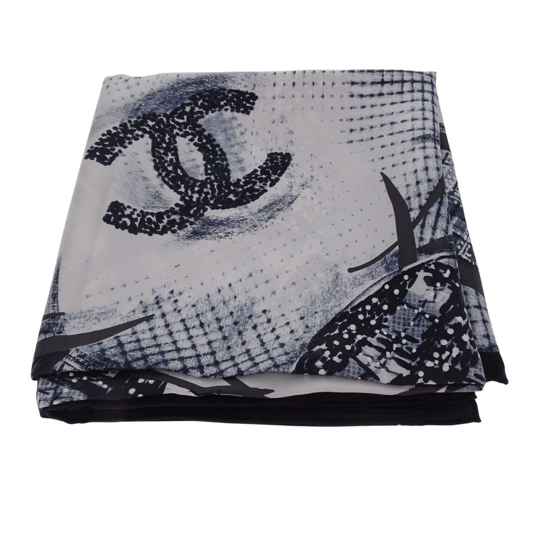 Chanel Camelia Print Artwork 90cm Silk Scarf