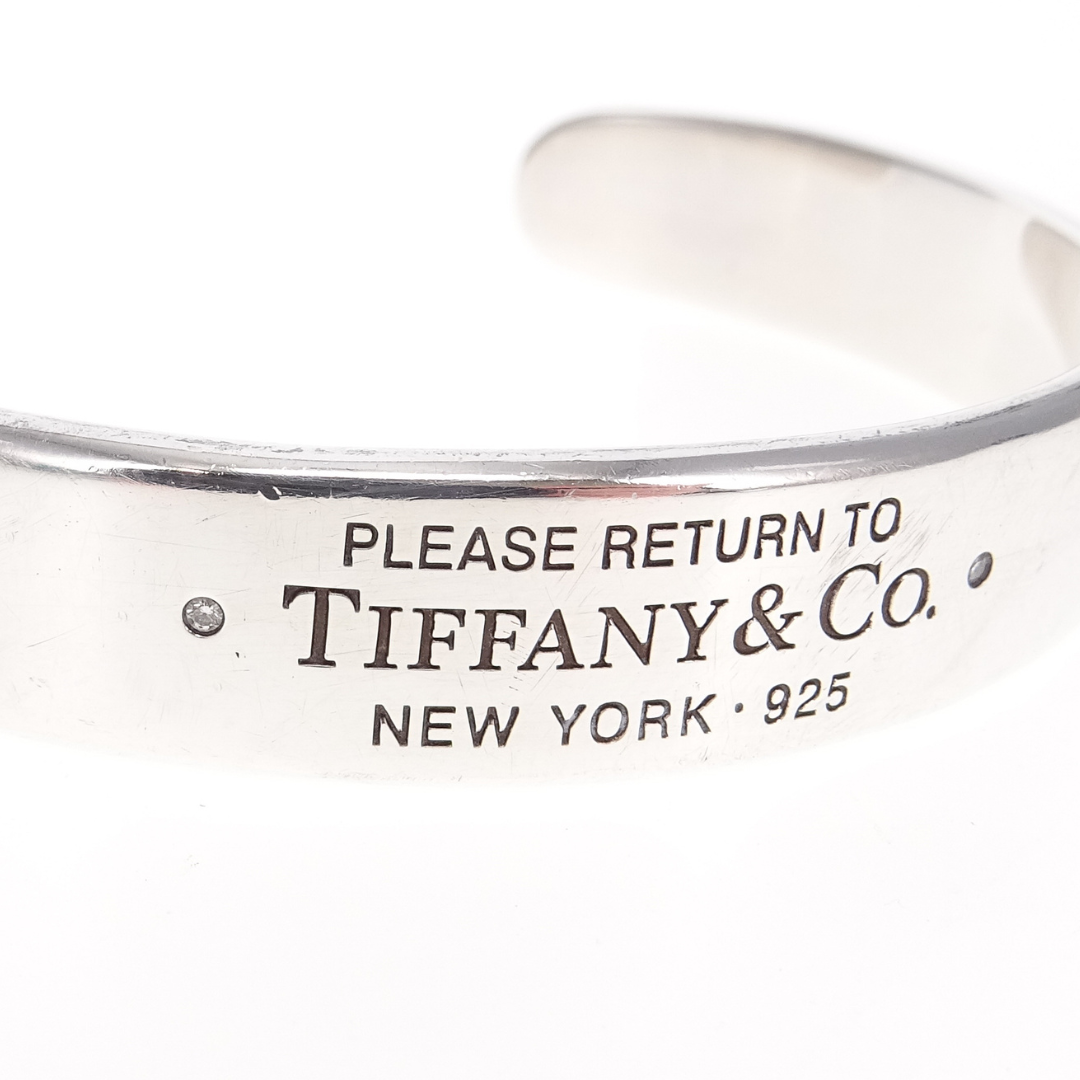 Bracelet jonc RTT Tiffany & Co en argent sterling avec diamants
