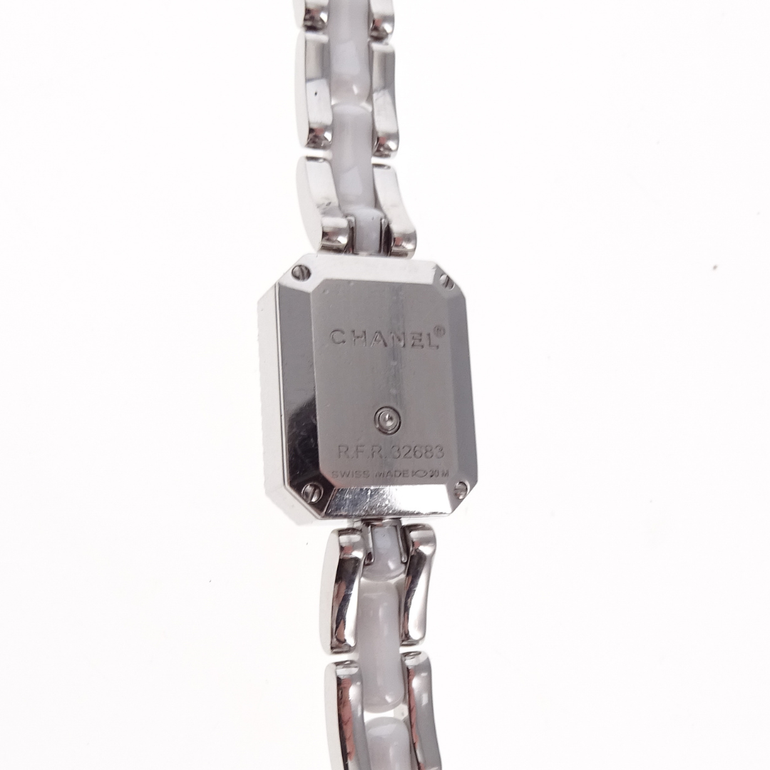 Chanel Première Ceramic Watch Steel and White Ceramic with Diamond Surround Face