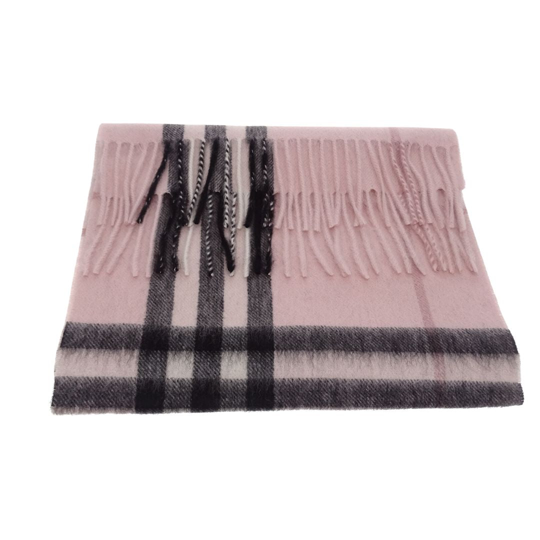 Burberry Cashmere Scarf Vintage Pink Check