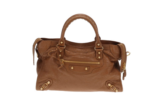 Balenciaga Giant 12 Silver Part Time Bag Tan GHW FW2015