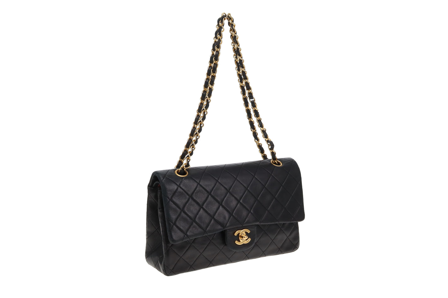 Chanel Classic Double Flap Vintage Black Lambskin 1989/91 GH