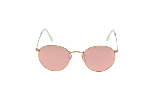 Ray-Ban Round Lens Sunglasses Rose Gold and Pink Mirror Lens