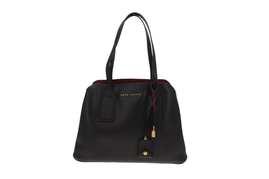 Marc Jacobs The Editor Tote 38 In Black Grained Leather