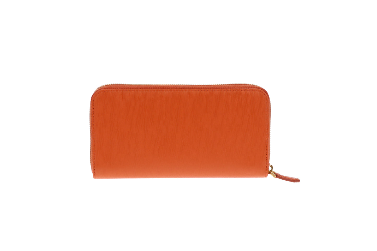 Prada Long Zipped Wallet Orange Saffiano