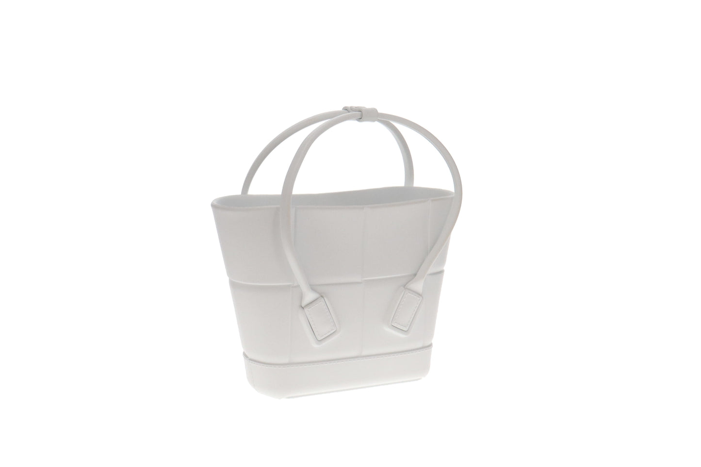 Bottega Veneta White Rubber Mini Acro Tote