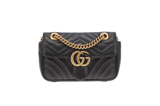 Gucci Marmont Mini Flap Bag Black Leather