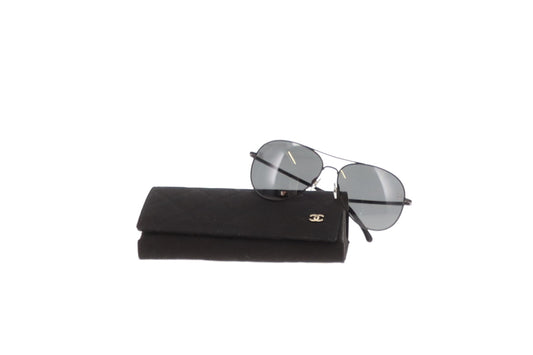 Chanel Sunglasses 4189-T Black Aviators