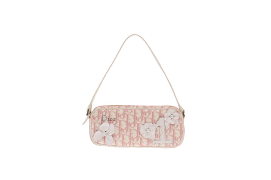 Dior Vintage Pink Oblique Mini Girly Baguette Shoulder Bag