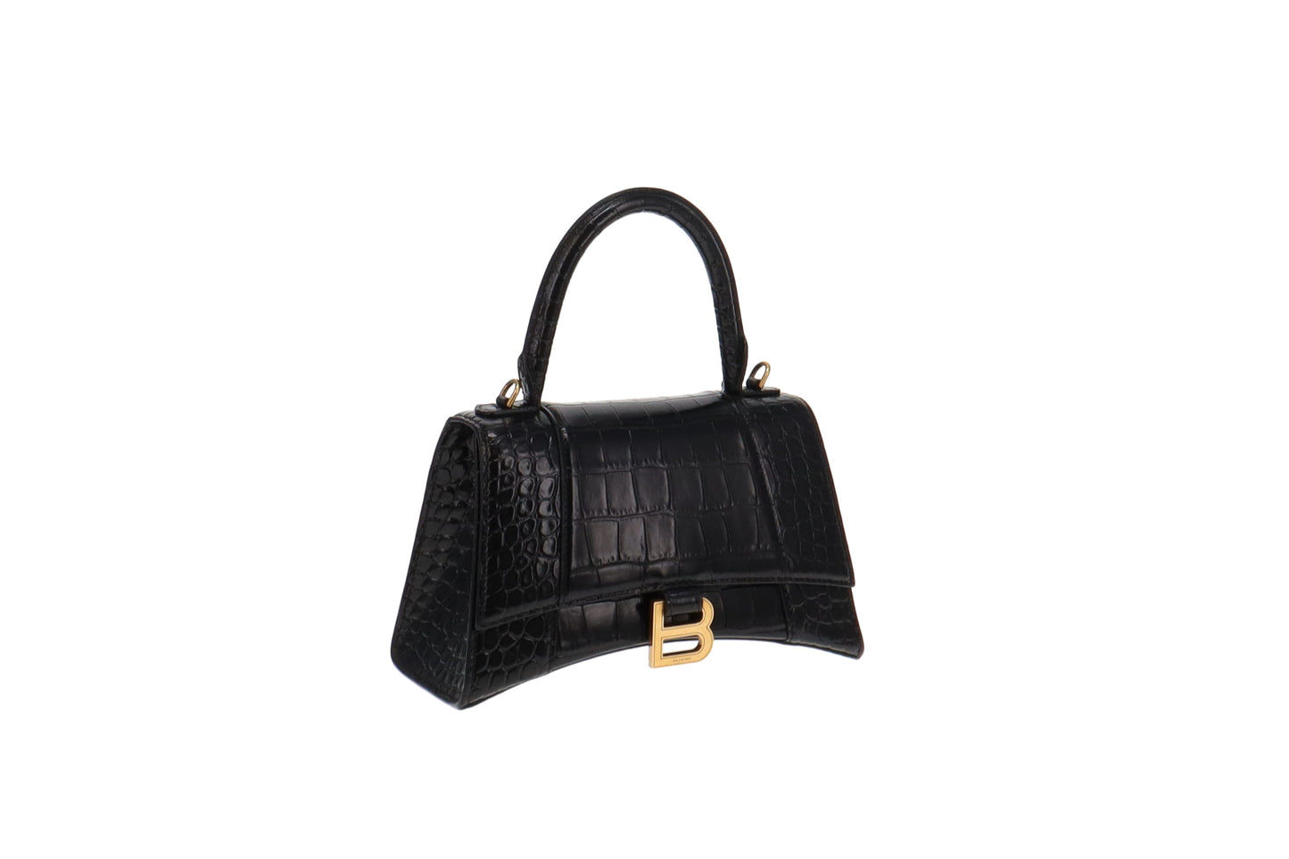 Balenciaga Hourglass Small Black Crocodile Embossed Leather GH RRP €2350