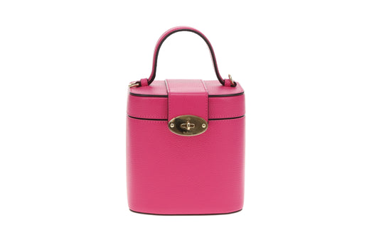 Mulberry Pink Small Classic Grain Vanity Case with Strap