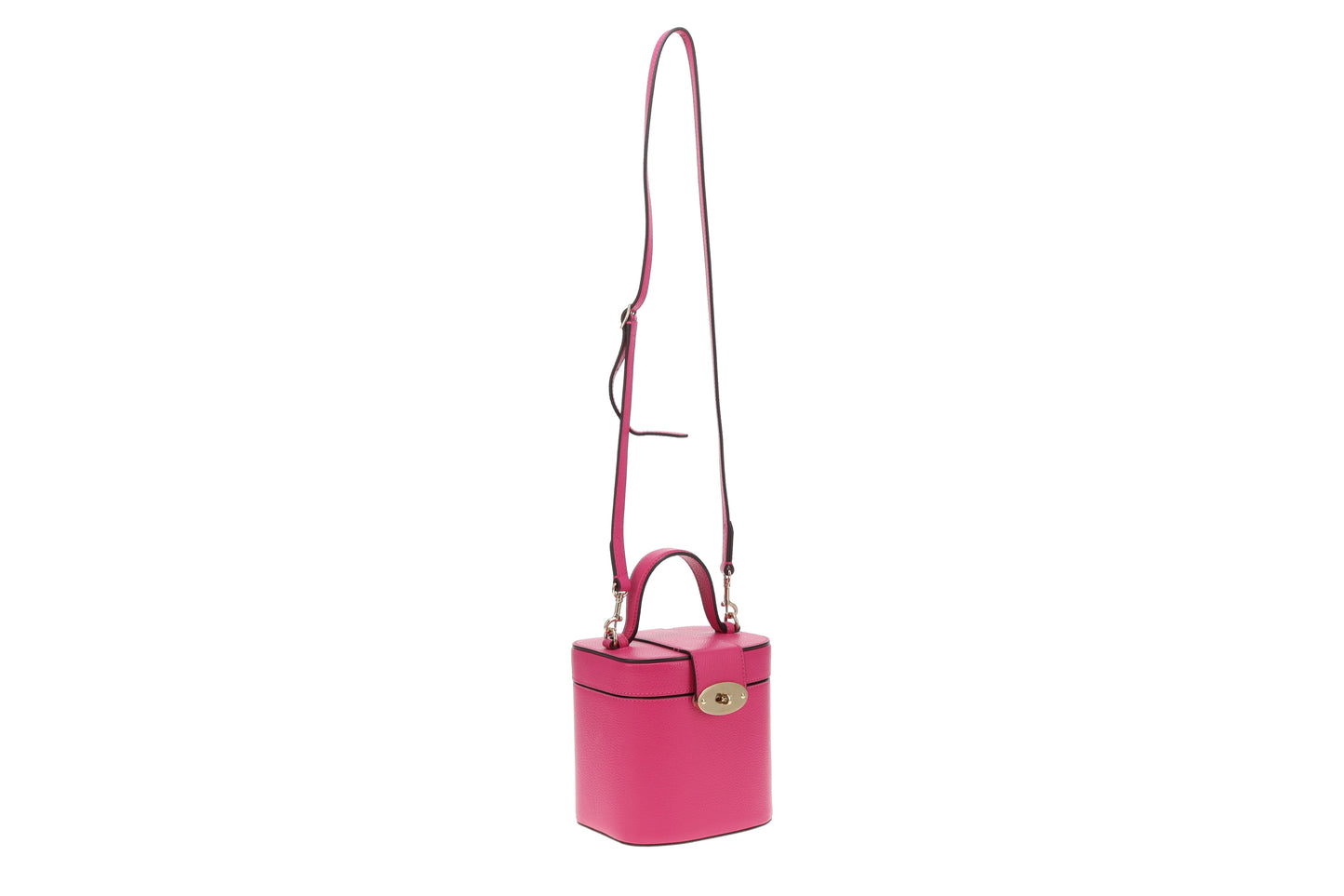 Mulberry Pink Small Classic Grain Vanity Case with Strap