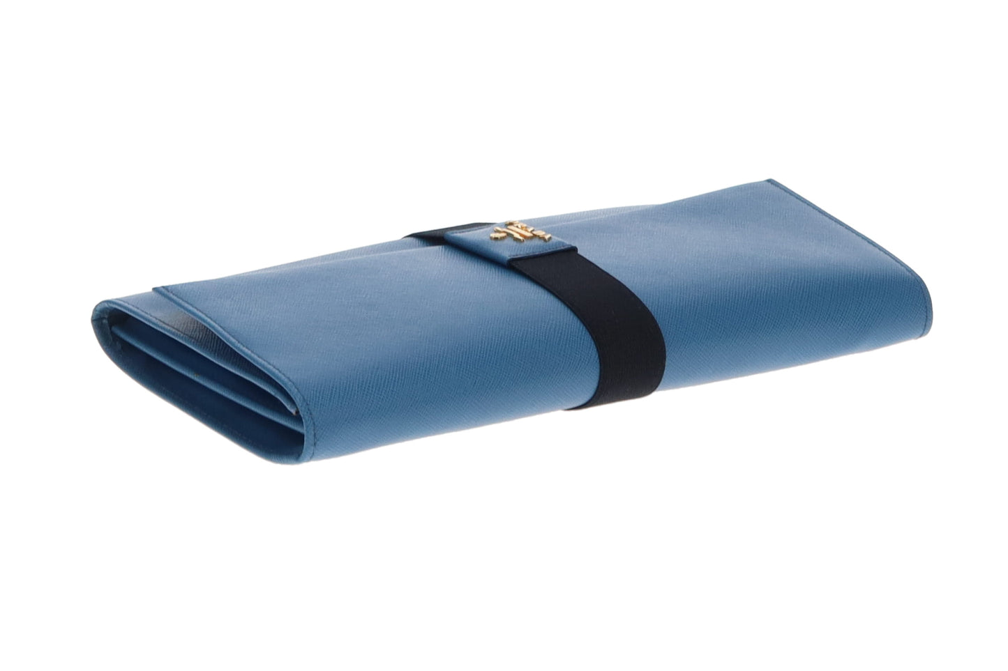 Prada Saffiano Metal Cobalto Long Clutch