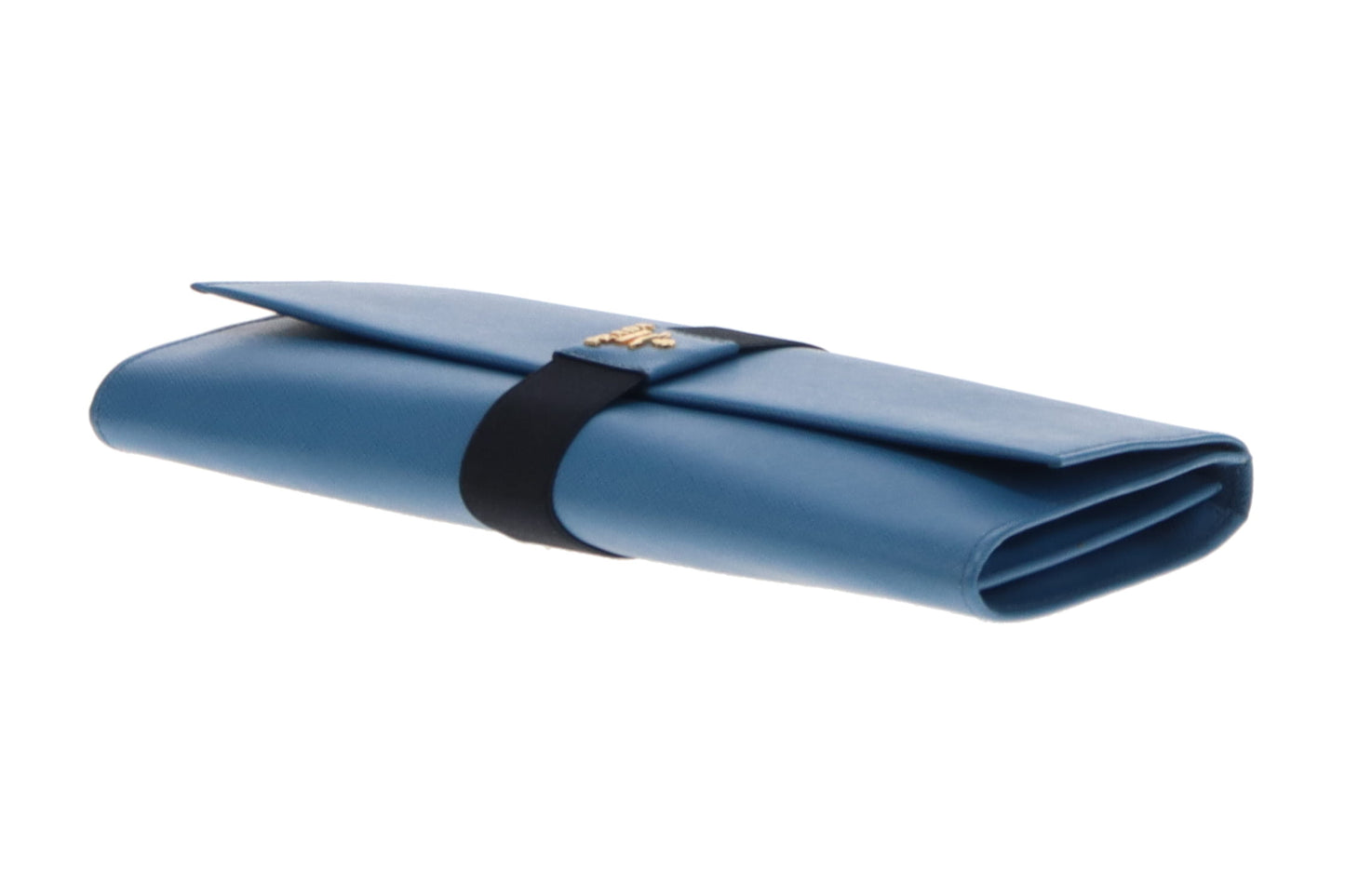 Prada Saffiano Metal Cobalto Long Clutch