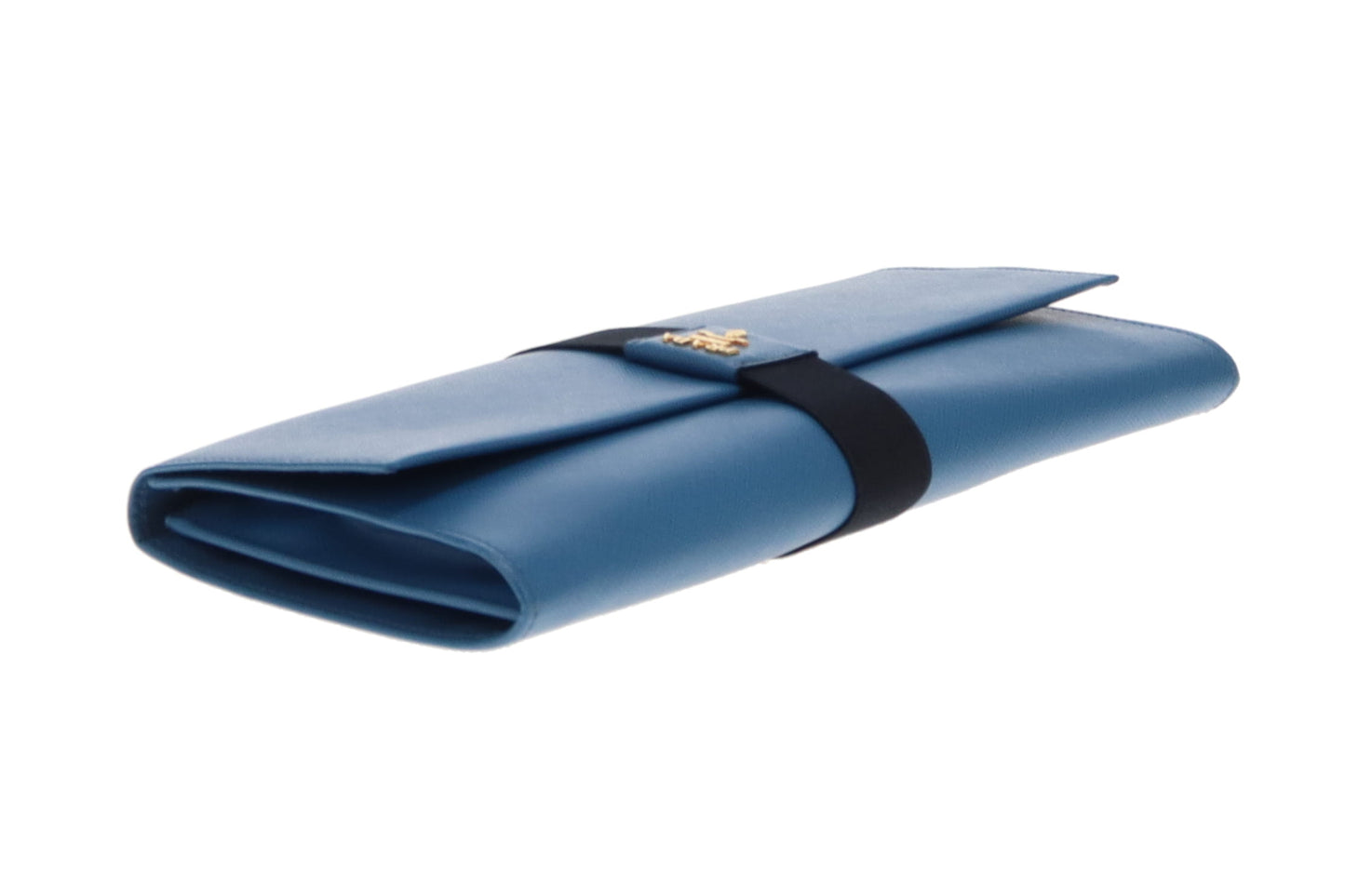Prada Saffiano Metal Cobalto Long Clutch