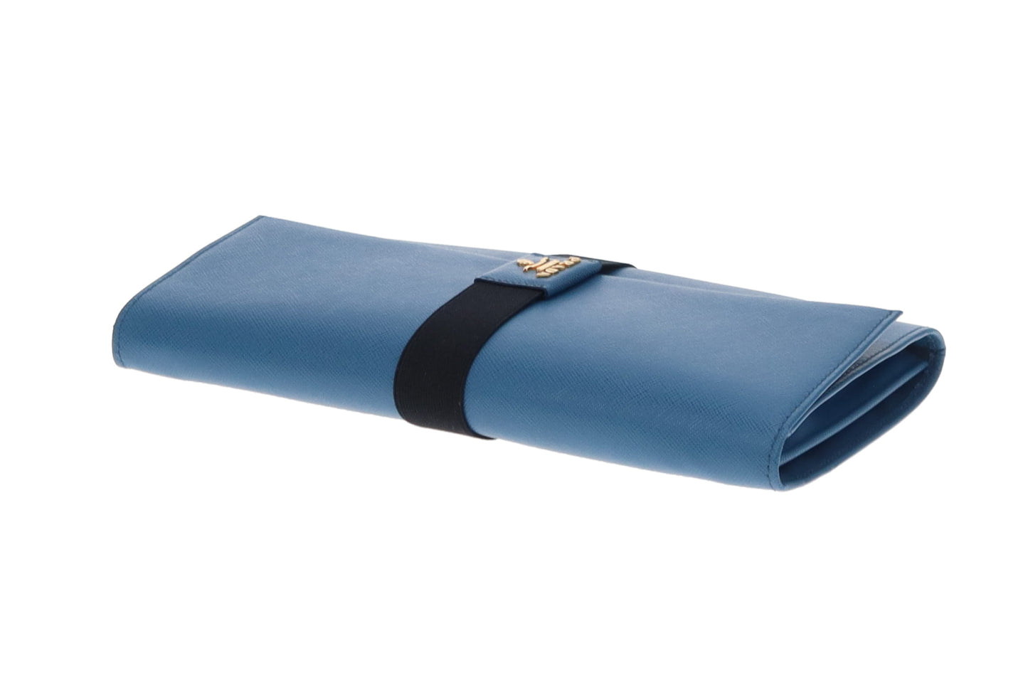 Prada Saffiano Metal Cobalto Long Clutch