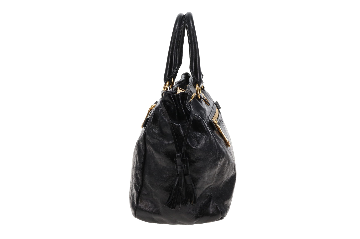 Prada Vitello Shine Black Tote
