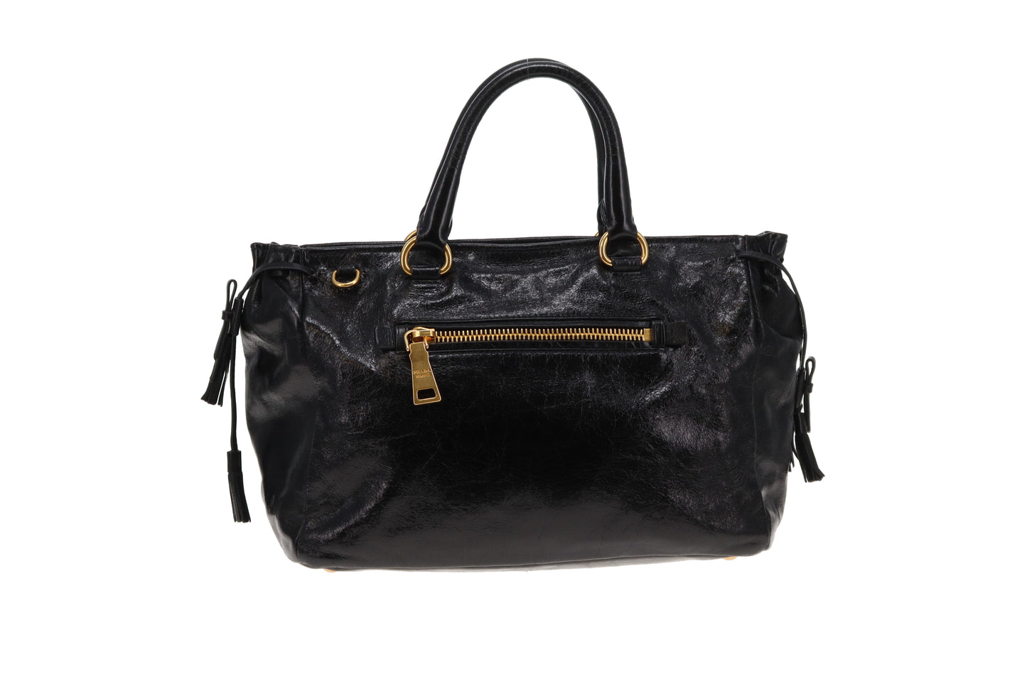 Prada Vitello Shine Black Tote
