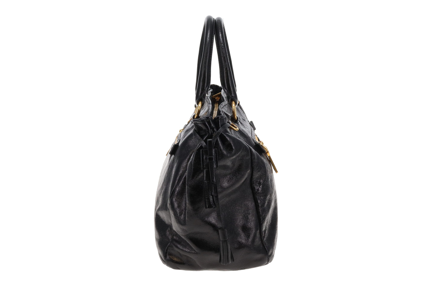 Prada Vitello Shine Black Tote
