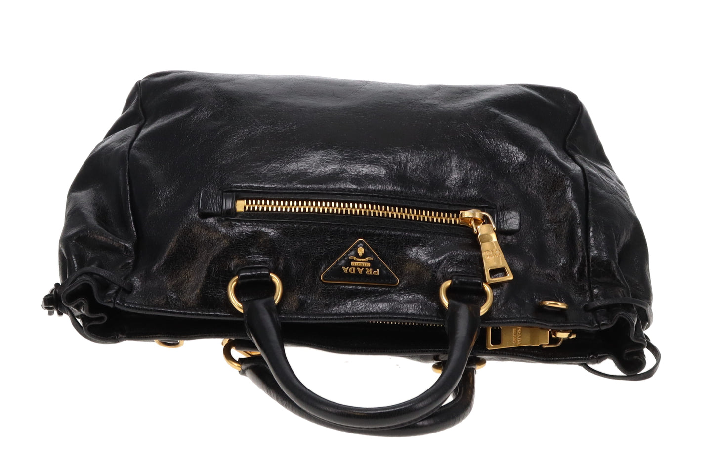 Prada Vitello Shine Black Tote