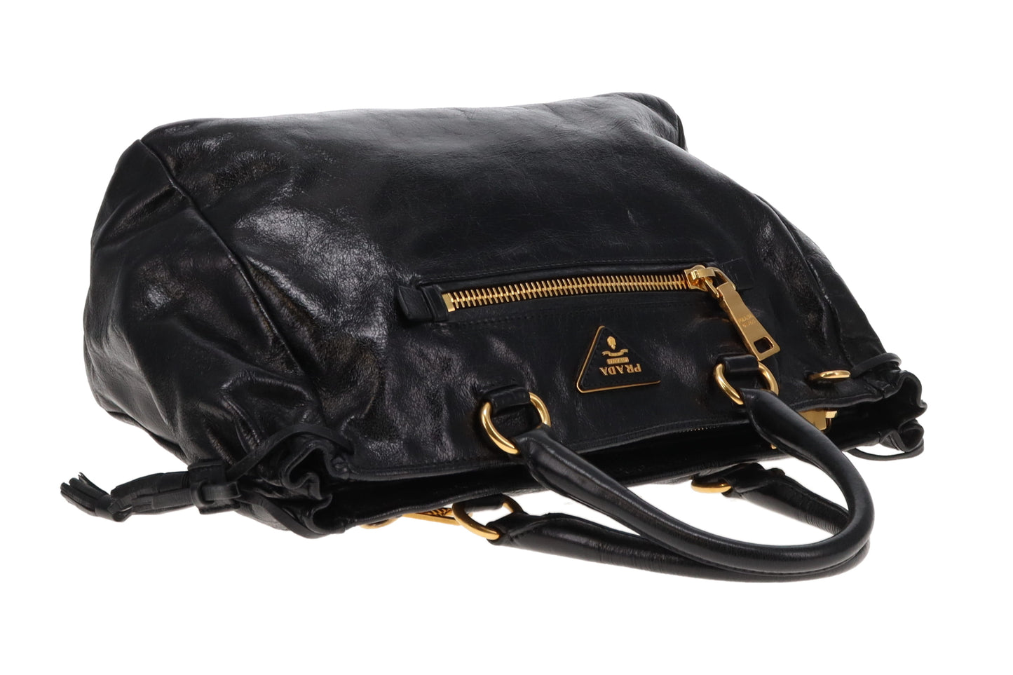 Prada Vitello Shine Black Tote