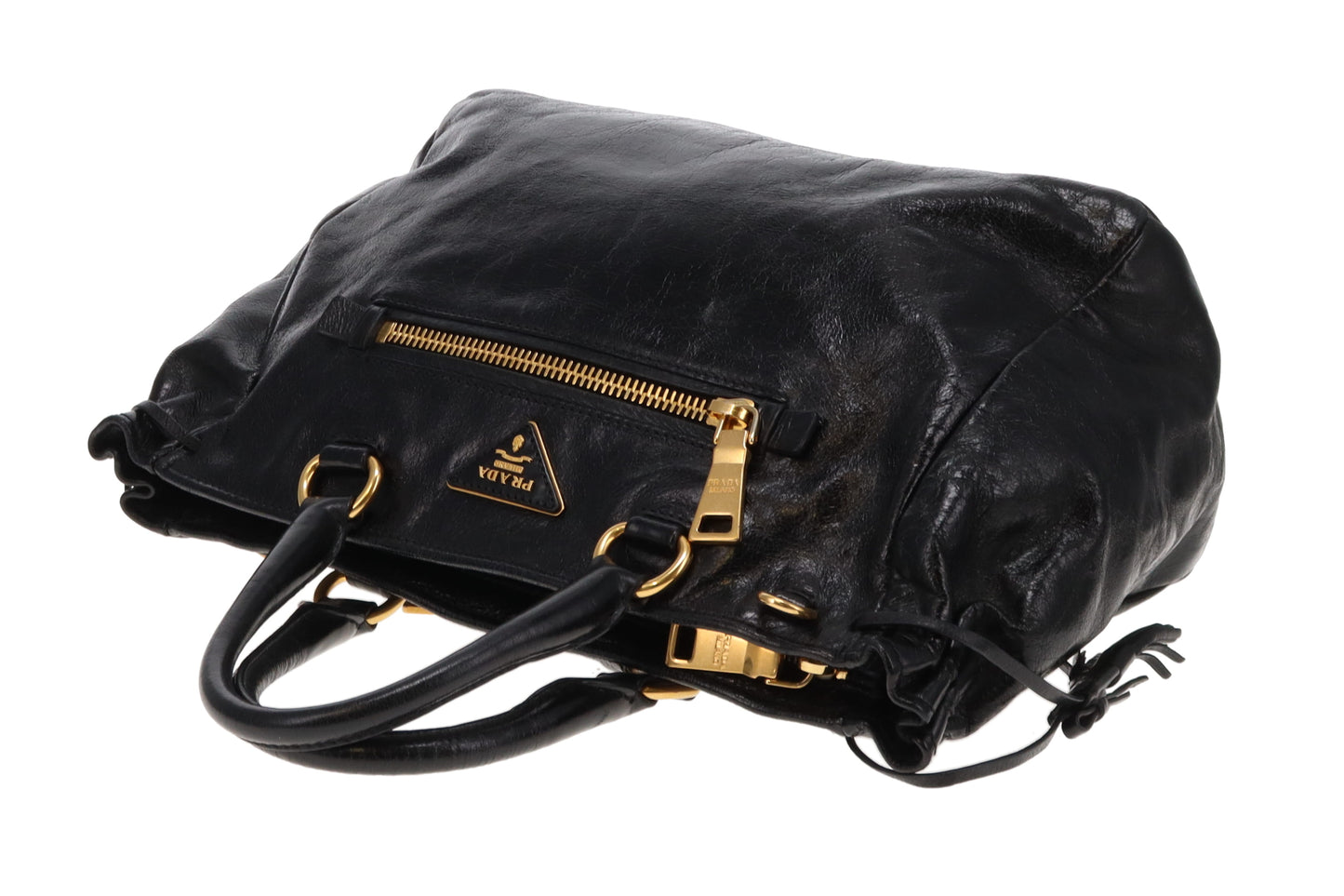 Prada Vitello Shine Black Tote