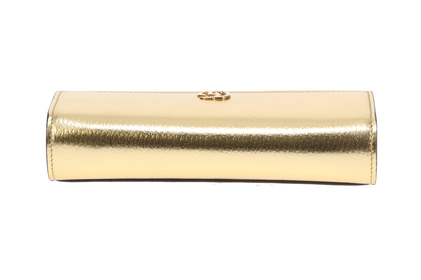 Gucci Marmont Wallet on Chain Gold Leather and GG Supreme