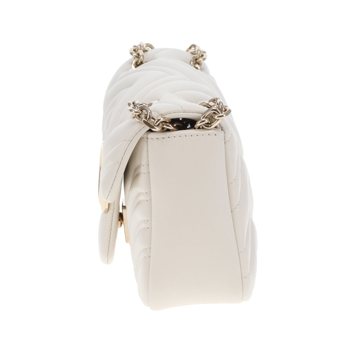 Gucci Marmont Small Flap (new model) White GHW