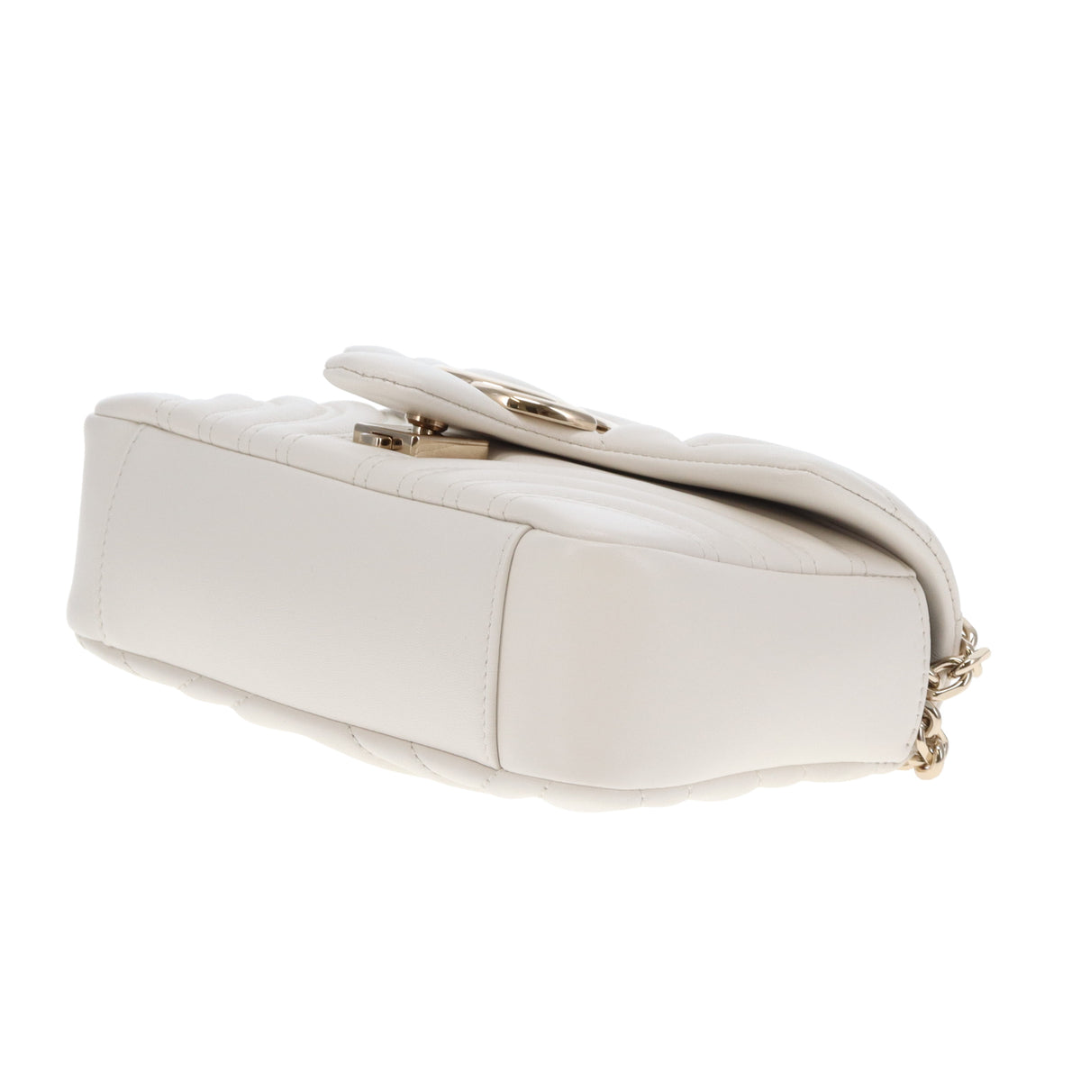 Gucci Marmont Small Flap (new model) White GHW