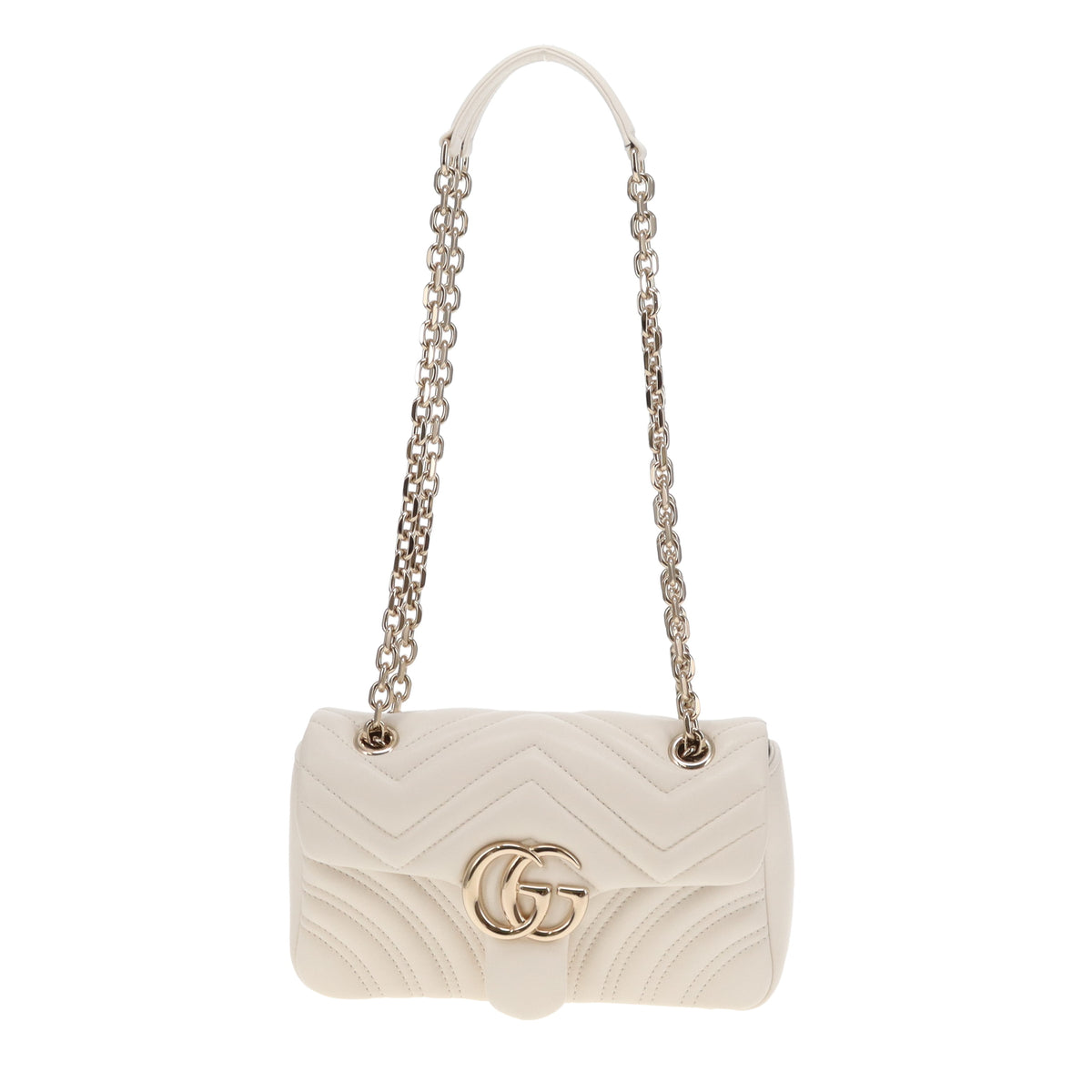 Gucci Marmont Small Flap (new model) White GHW