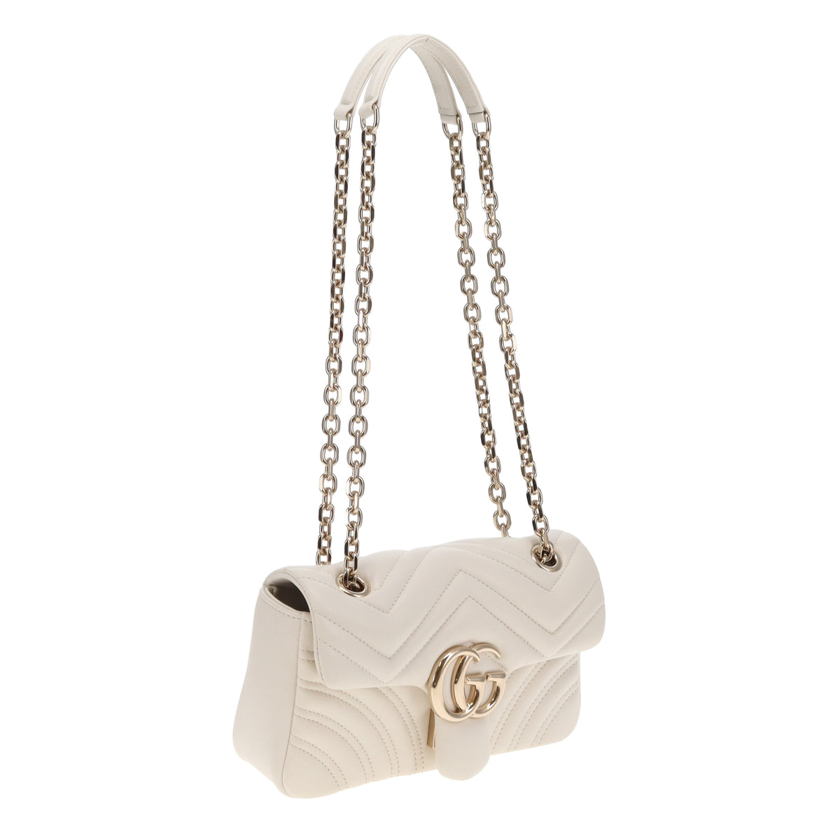 Gucci Marmont Small Flap (new model) White GHW