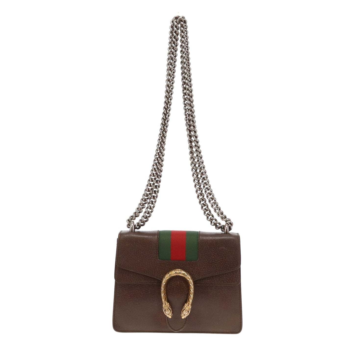 Gucci Brown Leather and Web Detail Mixed HW Mini Dionysus