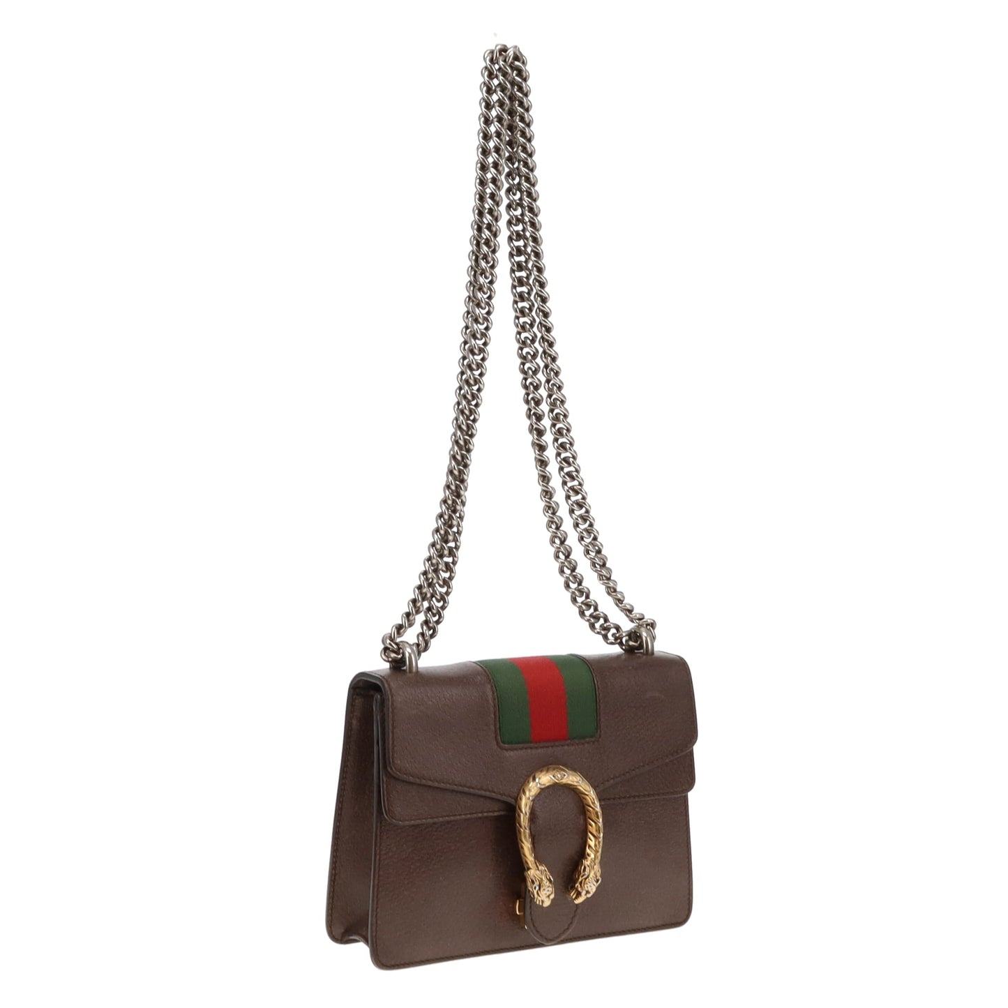 Gucci Brown Leather and Web Detail Mixed HW Mini Dionysus